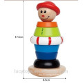 Clown Shape Wooden Stacker Tower For Kids